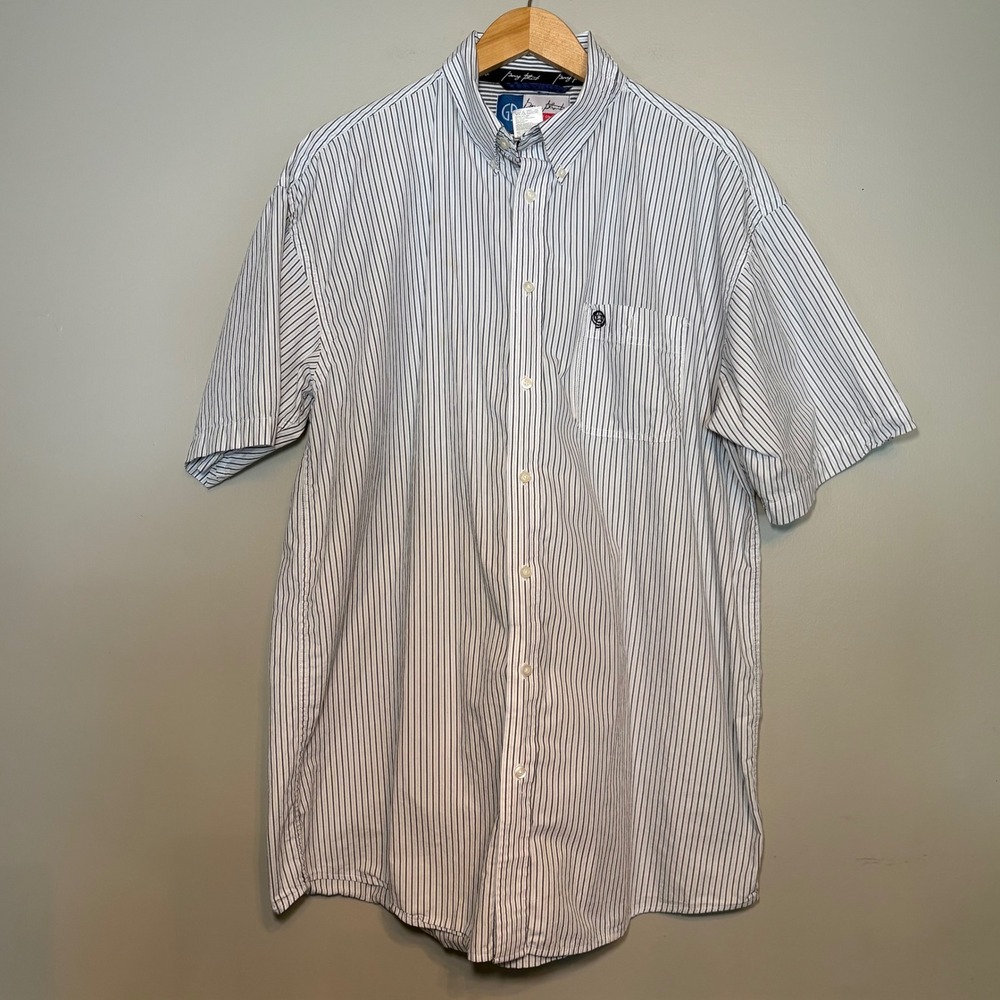 Wrangler George Strait Cowboy Cut Mens 2XLT Stripe Short Sleeve Shirt Big Tall